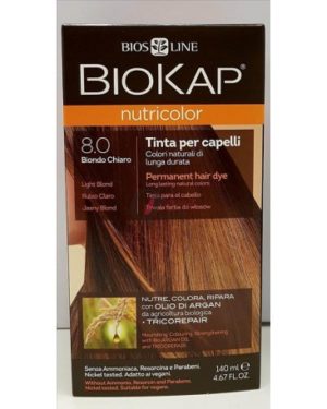 Biokap Nutricolor Tinta N°8.0 Biondo Chiaro – Confezione 140 ml