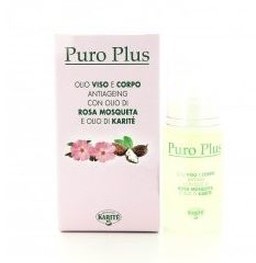 PURO PLUS – OLIO VISO E CORPO KARITÈ + ROSA MOSQUETA – Confezione 30 ml